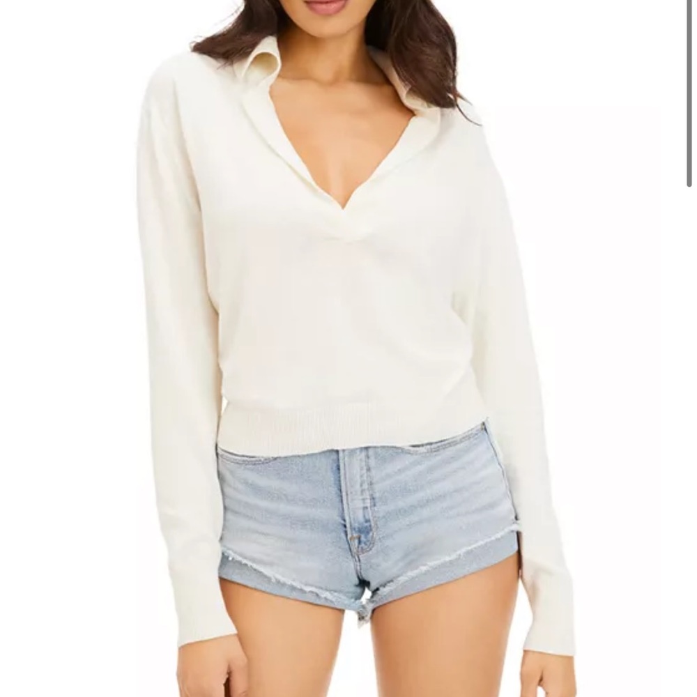 Good American | Sheer Henley Sweater | Size 5/6 (2XL/3XL)